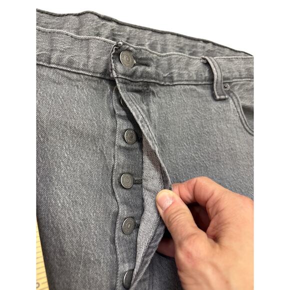 Levis 501 Jeans Mens 44x32 (42x31) Gray Original Fit Button Fly Stretch Casual - Picture 5 of 12